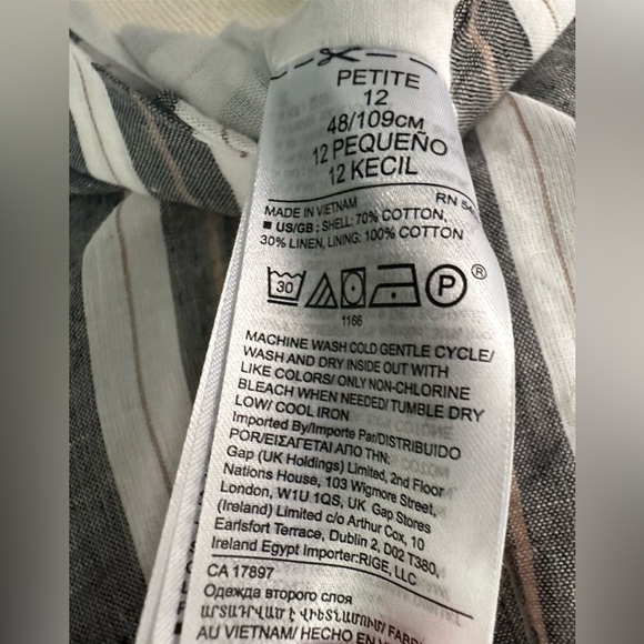 Banana Republic Striped Romper Tie Waist Short Sleeve (705) - Picture 11 of 13